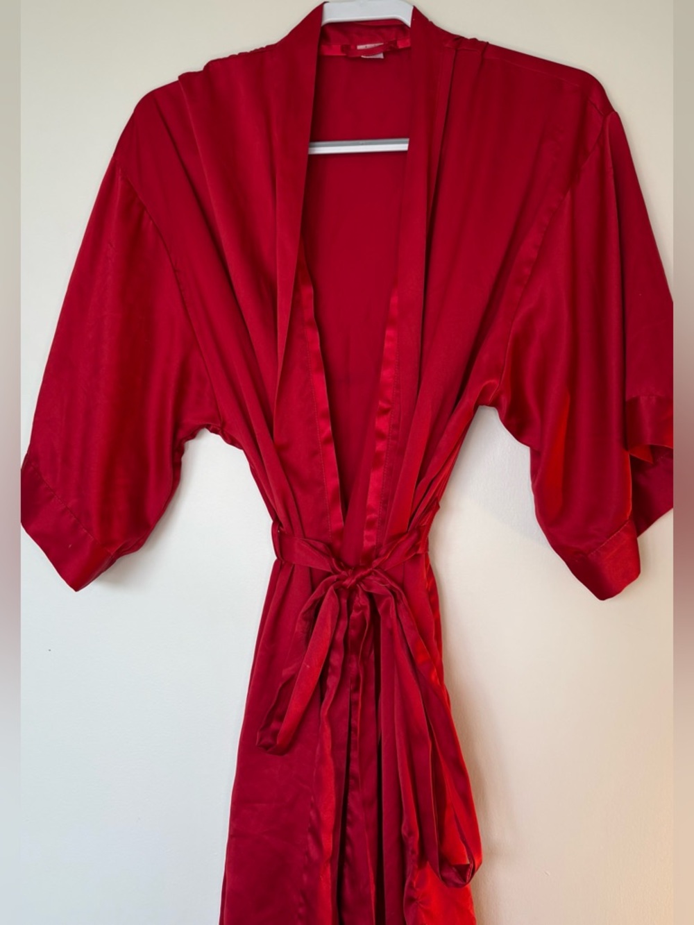Jezebel Red Satin Wrap Robe with Tie